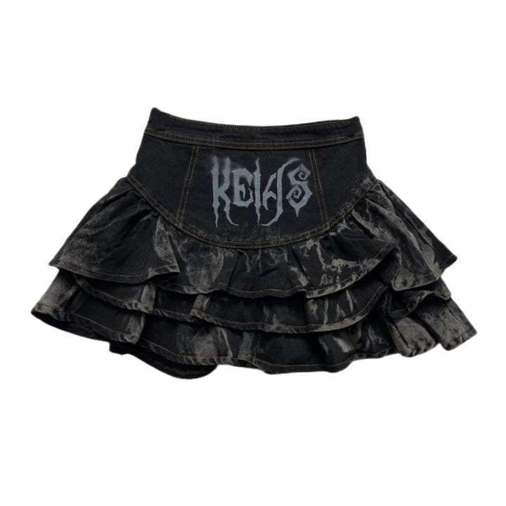 Gothic Puffy Skirt Subculture High Waist Denim Skirt (L M S) 37472:560762 (L M S) 37472:560762