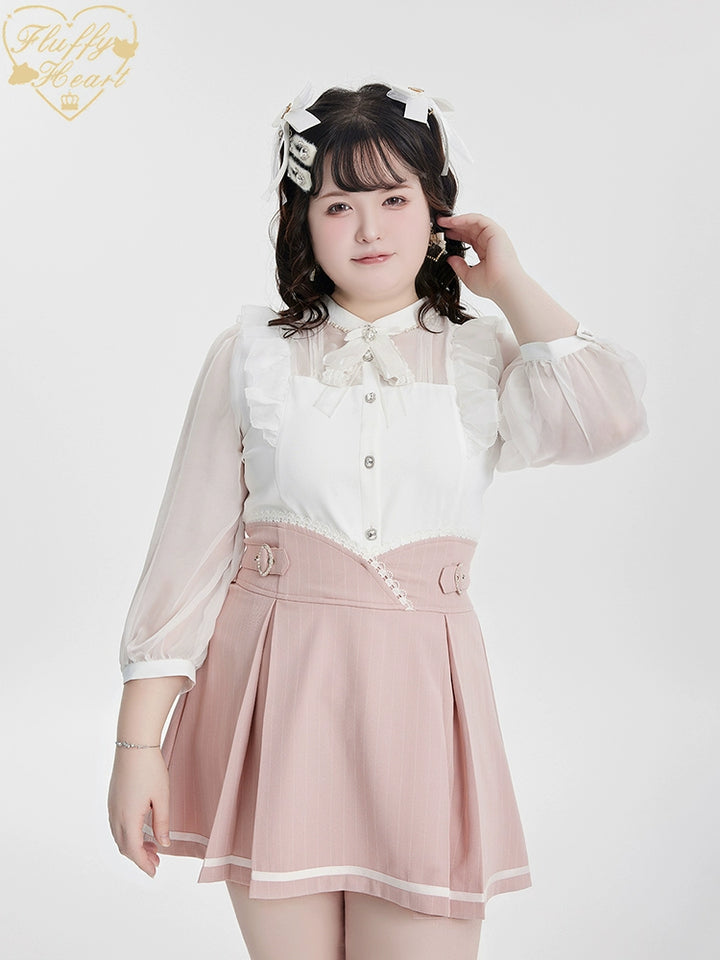 Jirai Kei Skirt Black Pink Skirt Lace Box Pleated Skirt No Restock 32912:443770 32912:443770