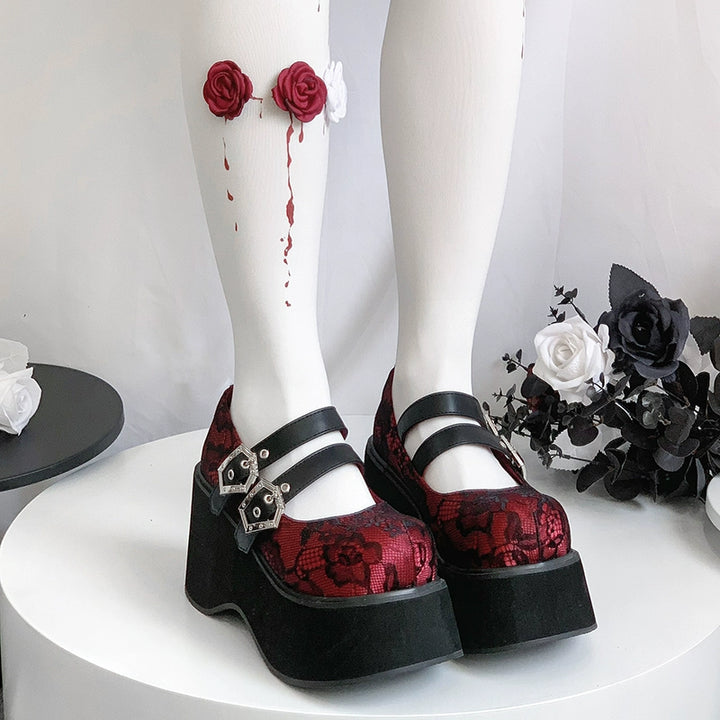 Black Red Platform Shoes Mary Jane Shoes (34 35 36 37 38 39 40) 29728:367884 (34 35 36 37 38 39 40) 29728:367884