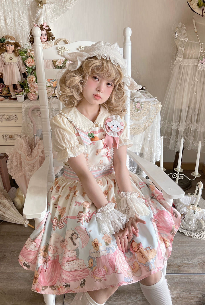 Sweet Lolita Dress With Goat Waltz Print JSK Dress Set 31740:372942