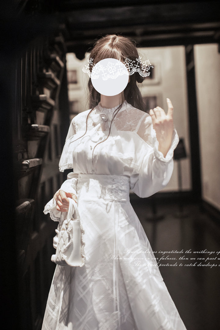 Seiso Kei White Blouse, High-Waist Skirt 43758:784920