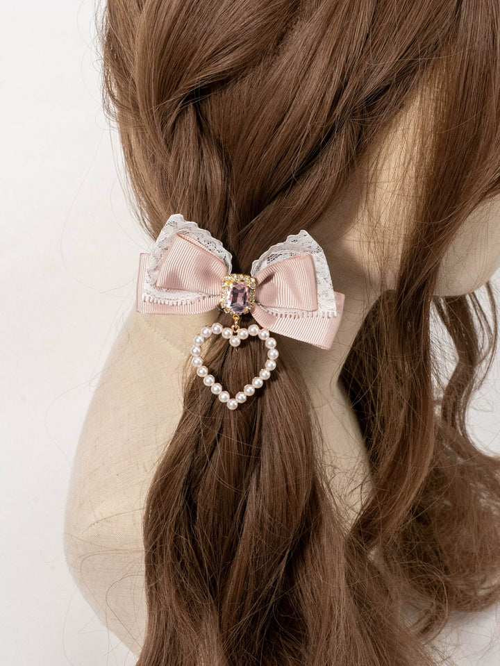 Kawaii Heart-Shaped Lace Sweet Hair Clips Multicolor 21564:309548