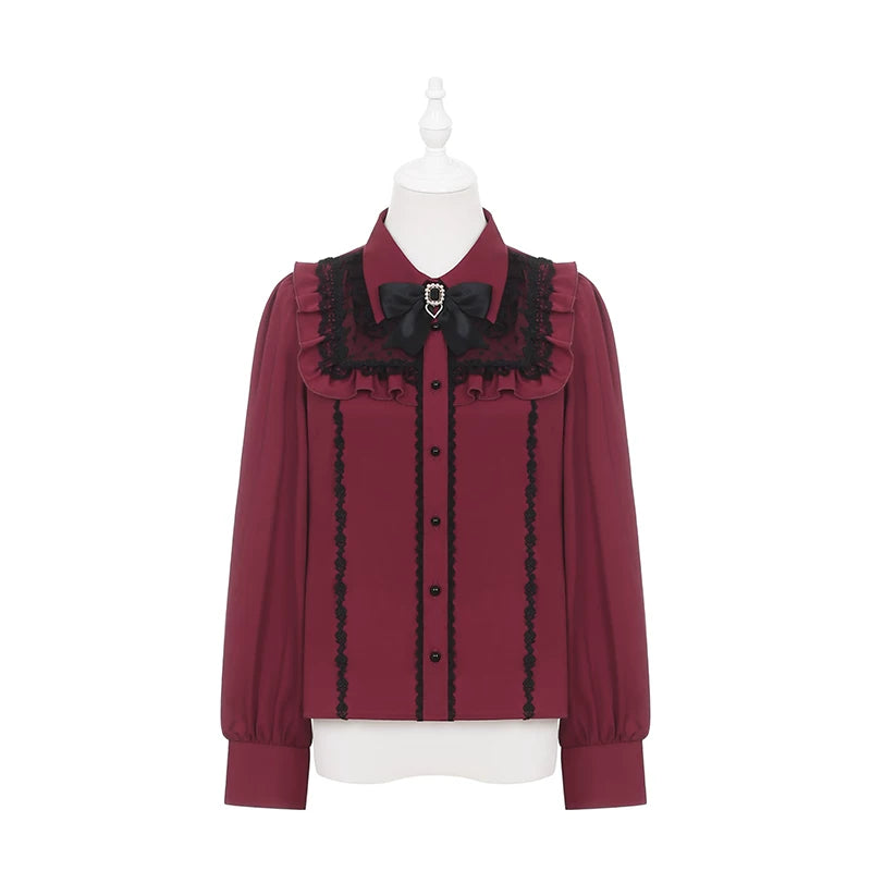 Long-sleeved Jirai Kei Blouse, Cake-Styled Skirt (L M S) 44680:819290