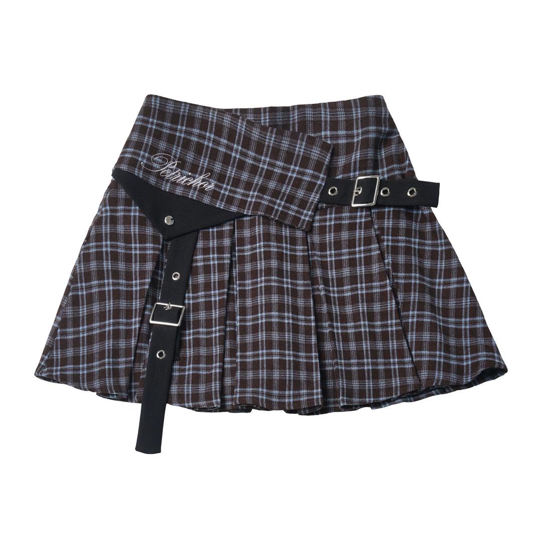 Preppy Reversible Plaid Jacket Set, Striped Blouse (L M S) 45874:868428