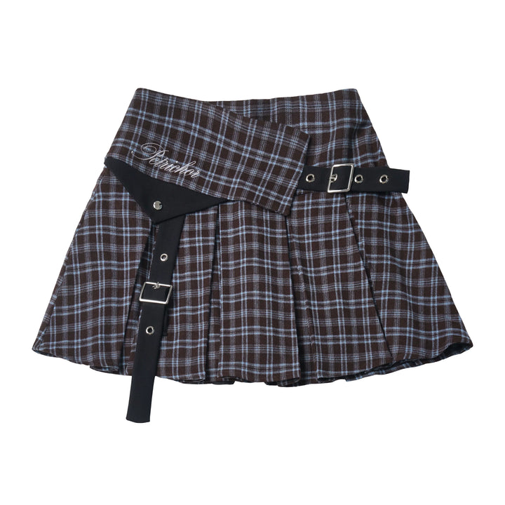 Preppy Reversible Plaid Jacket Set, Striped Blouse (L M S) 45874:868428