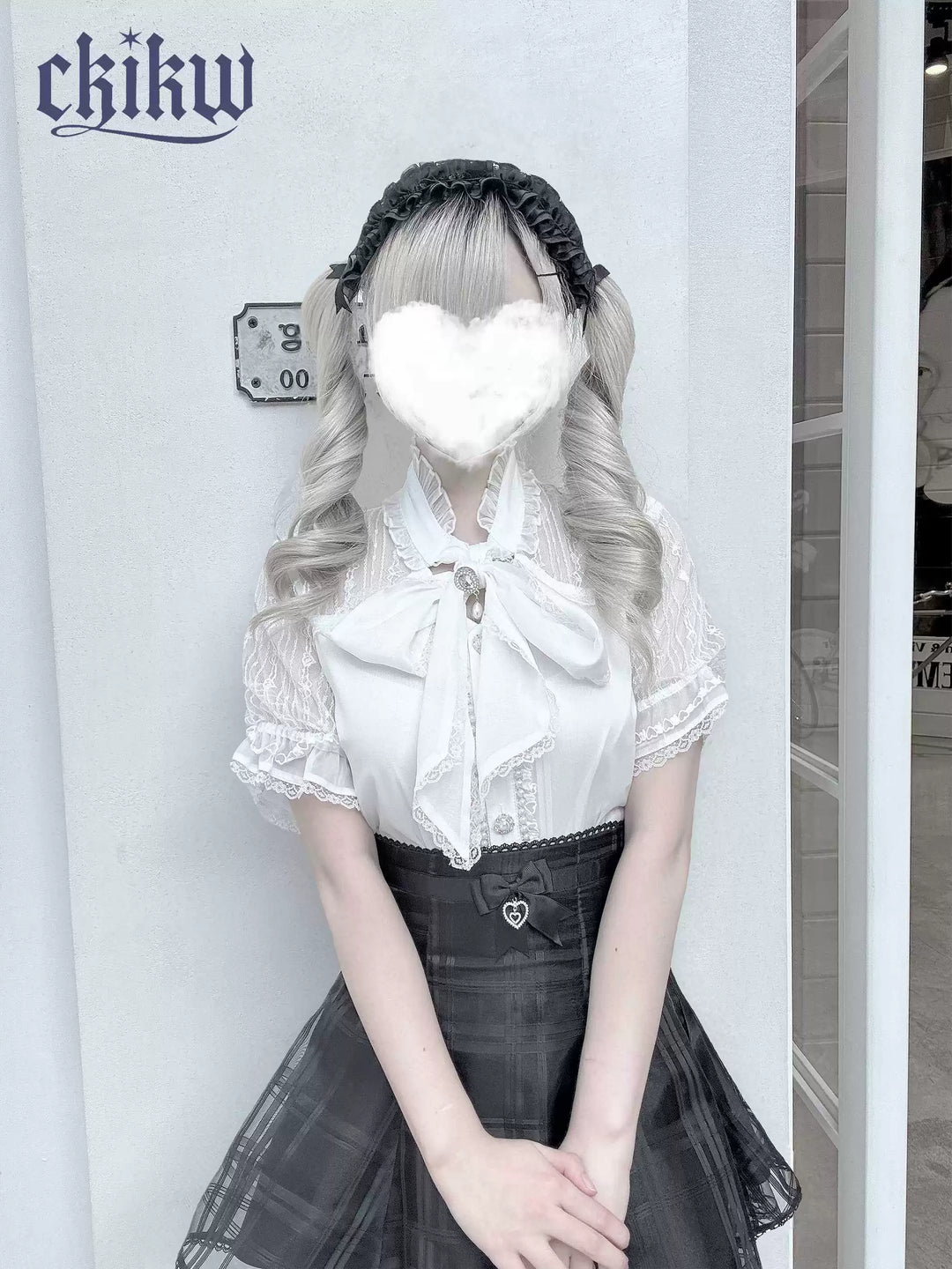 Lightweight Seiso Kei Blouse, Sheer Shoulders 43723:783776