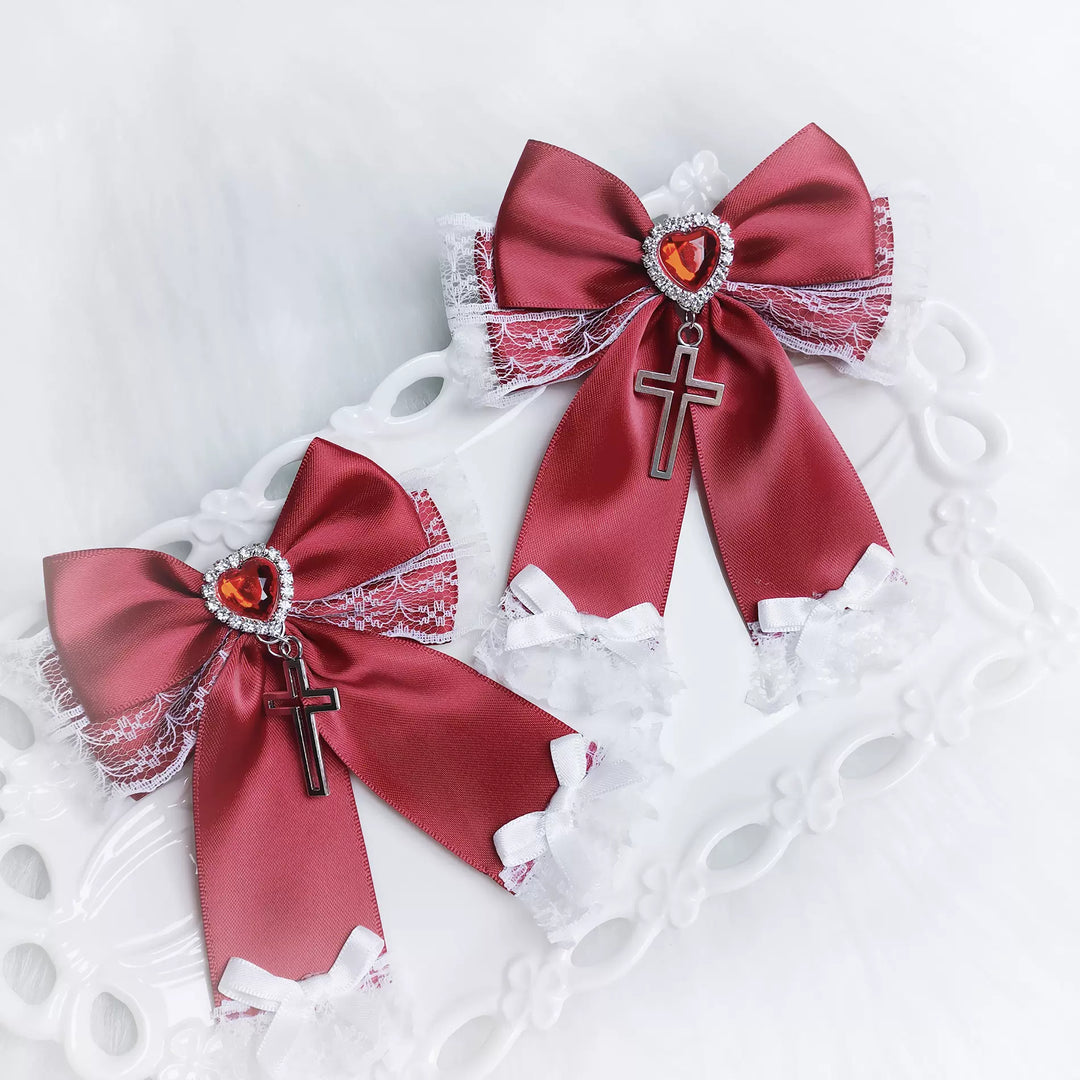 Jirai Kei Hair Pin Rhinestone Hair Clip Bow Lolita Headdress 34614:563552 34614:563552