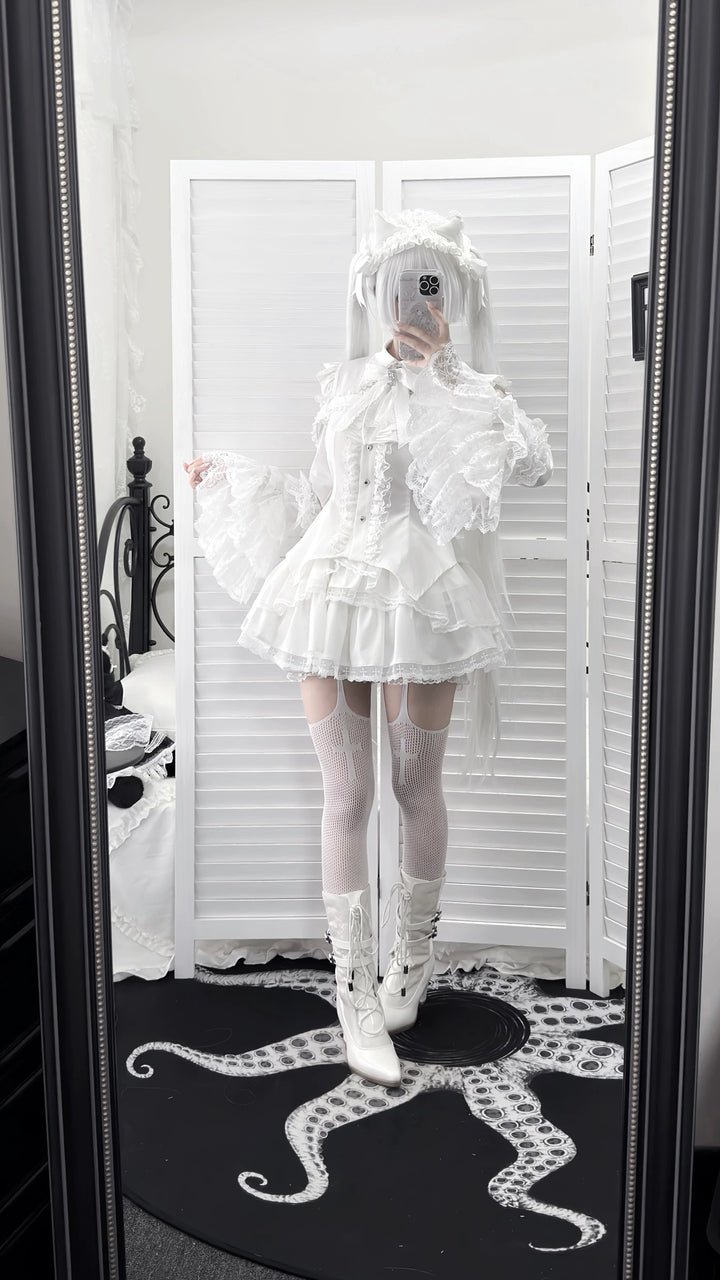 Subculture Hime Sleeve Blouse, Lace Skirt Set 45625:858396