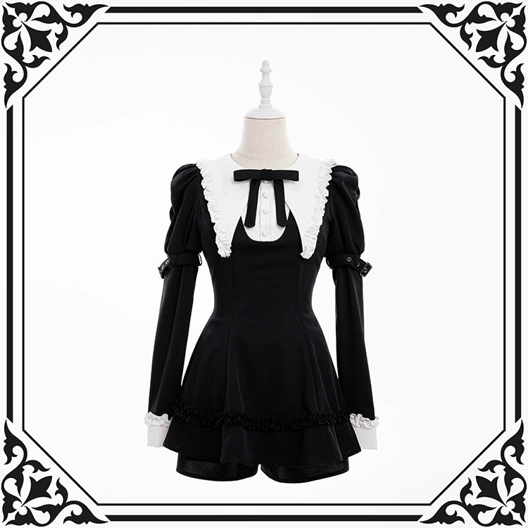 Jirai Kei Dress Set Puritan Collar Dress And Shorts Setup (2XL L M S XL) 40752:677154