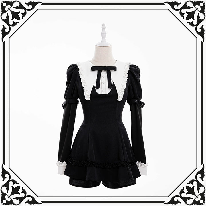 Jirai Kei Dress Set Puritan Collar Dress And Shorts Setup (2XL L M S XL) 40752:677154