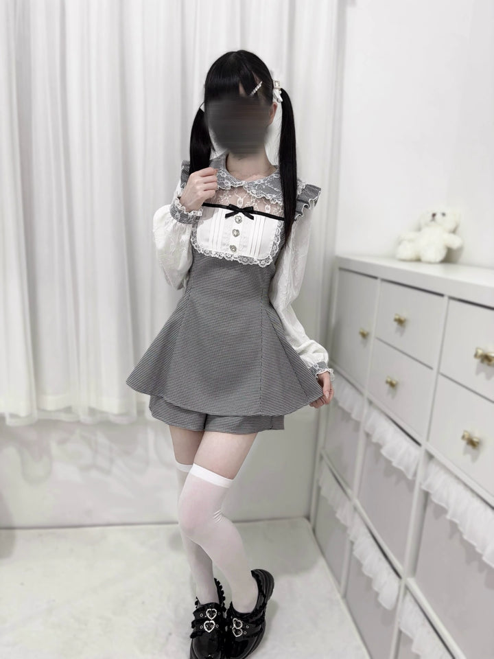 Jirai Kei Dress Set Peter Pan Collar Long Sleeve Dress 39876:638318