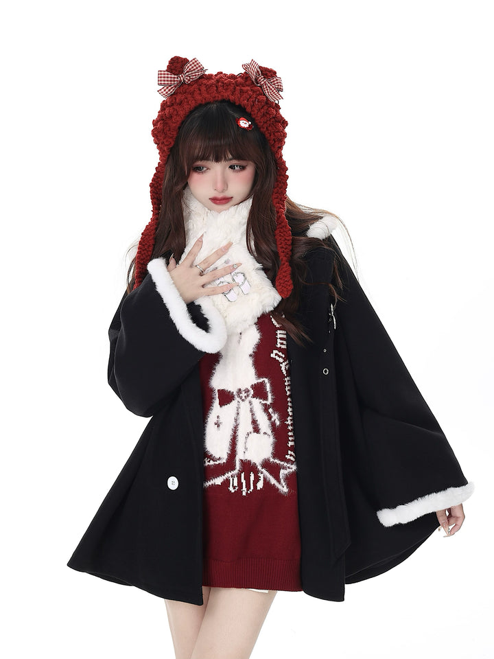 Kawaii Sweater Christmas Pullover Lantern Sleeve Sweater 39552:632958