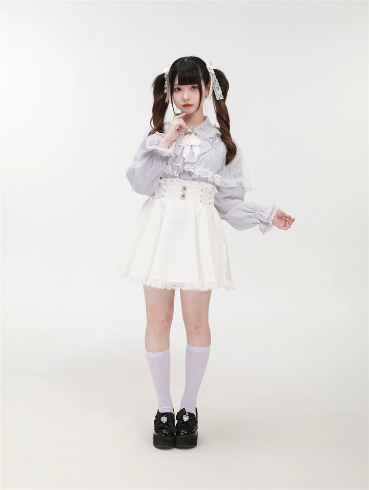 Patterned Ryousangata Suspender Skirt with Hidden Pockets 42892:757583