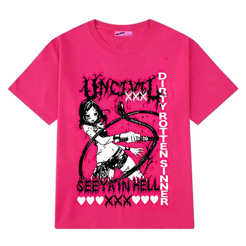 Spice Girls T-shirt Punk Printed T-shirt Loose Fitting Top (L M S) 37702:577778