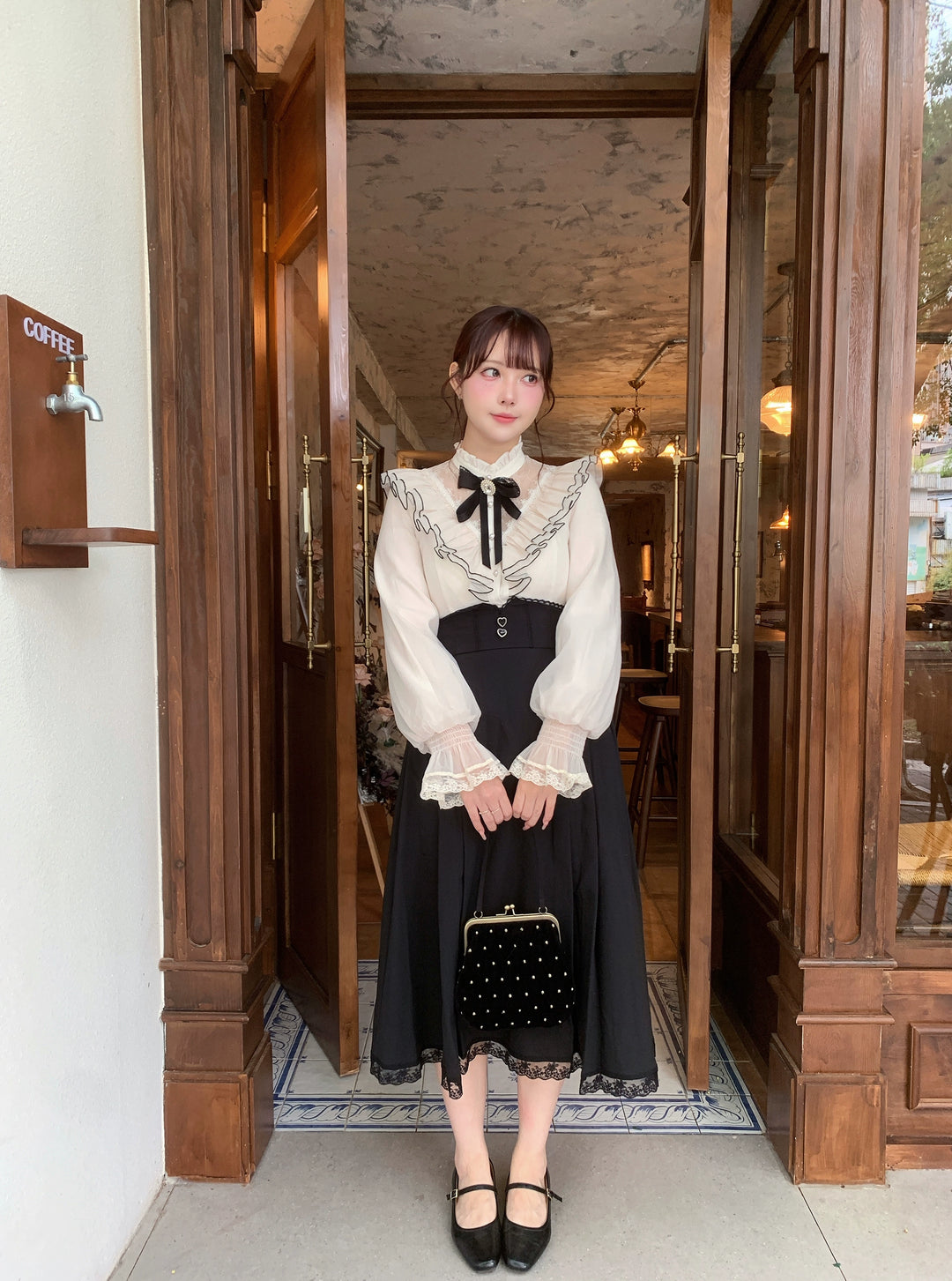 Mid-Calf Length Seiso Kei Fake Two Piece Dress 43882:789480