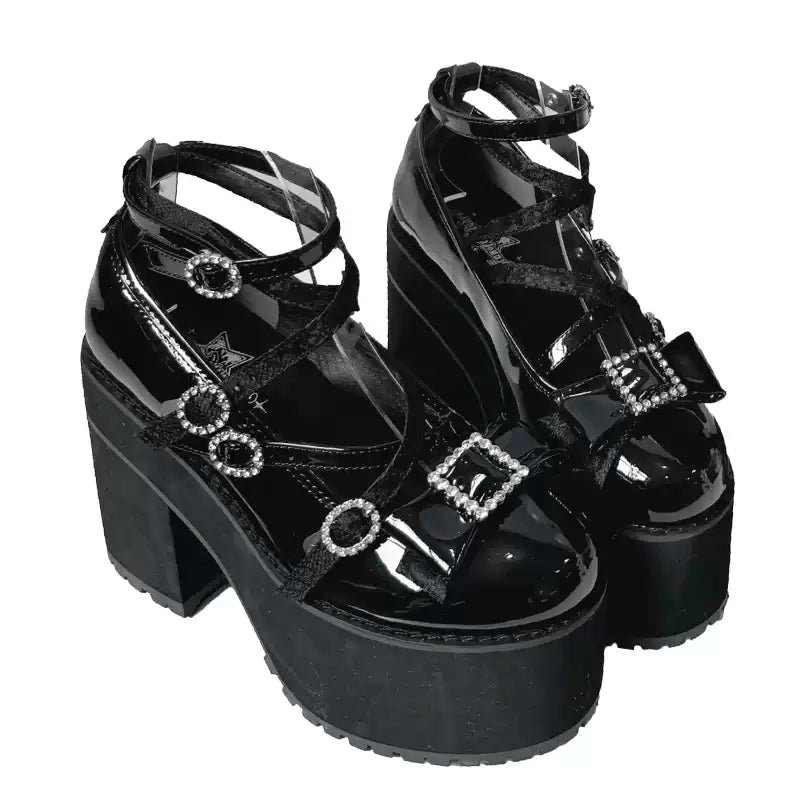 Jirai Kei Platform Shoes High Heels Shoes Muffin Shoes – Honey