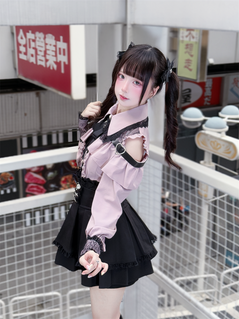 Lace-trimmed Jirai Kei Blouse, Multiple Colors 43878:788244