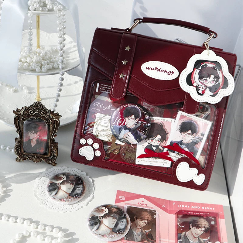 Cat Paw Ita Bag, Backpack with Clear Window (Red) 45421:848426