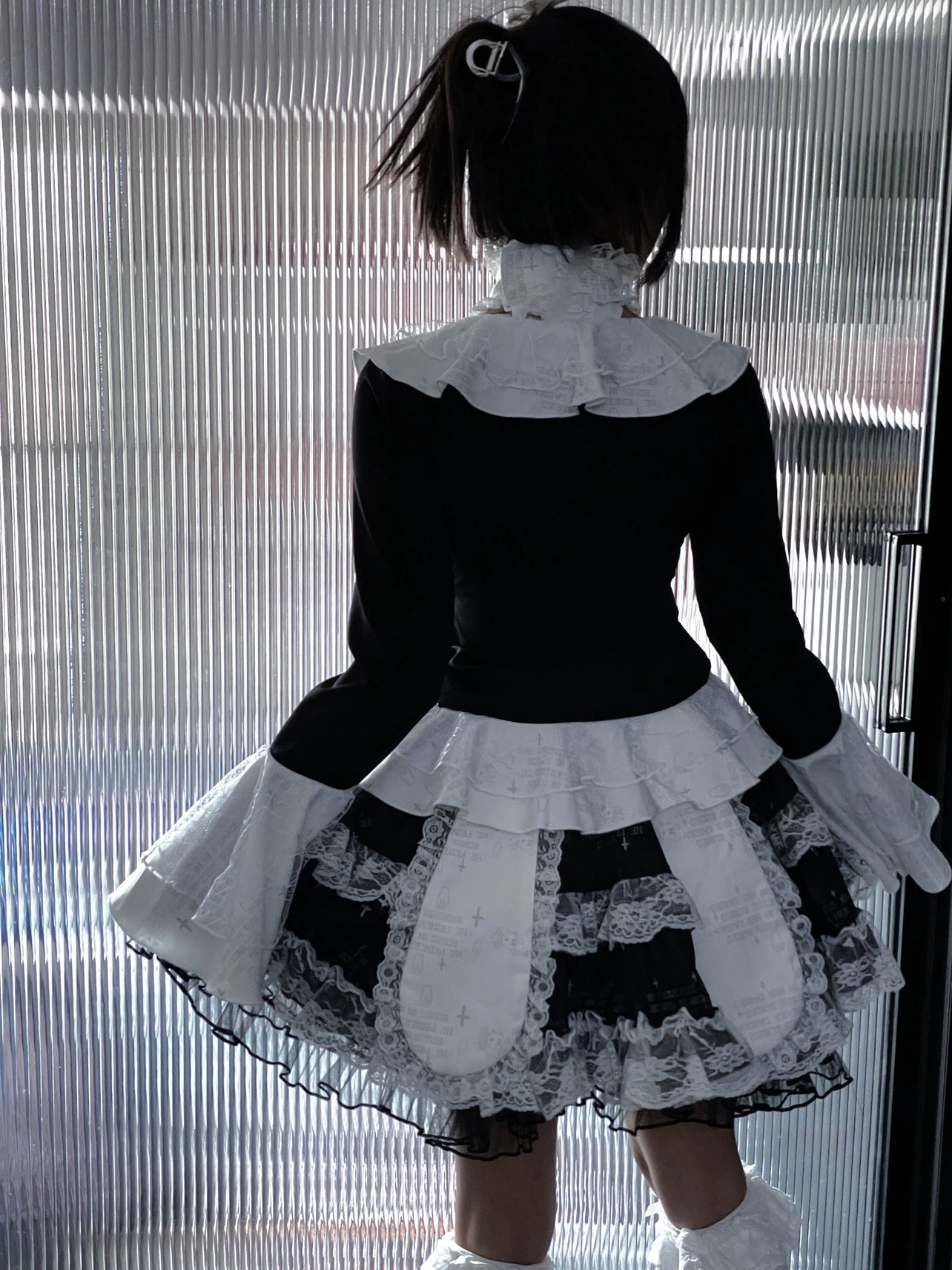 Gothic Skirt Set Halter Top Puff Bunny Ears Skirt (L M XL) 37274:553578