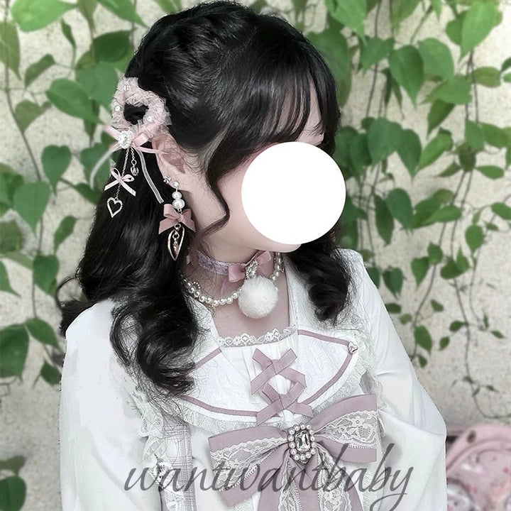 Ryousangata Tulle Heart-Shaped Hairclips 43825:786650