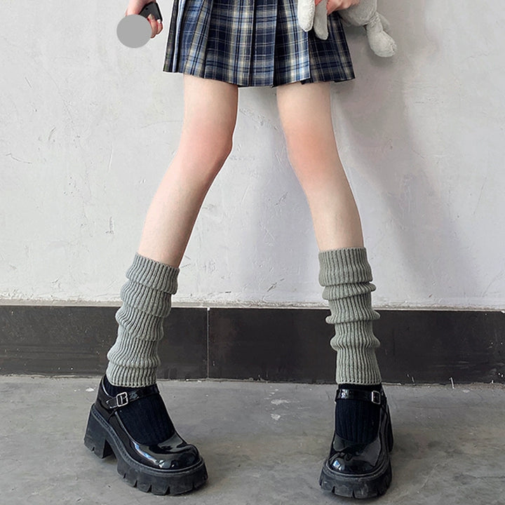 Y2K Leg Warmer Gyaru Fashion Black White Grey Leg Cover 28972:358792