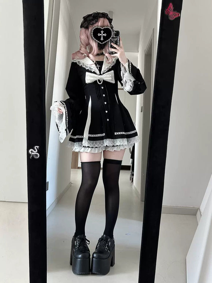 Jirai Kei Hime Sleeves Dress, Pocketed Shorts 44215:808515