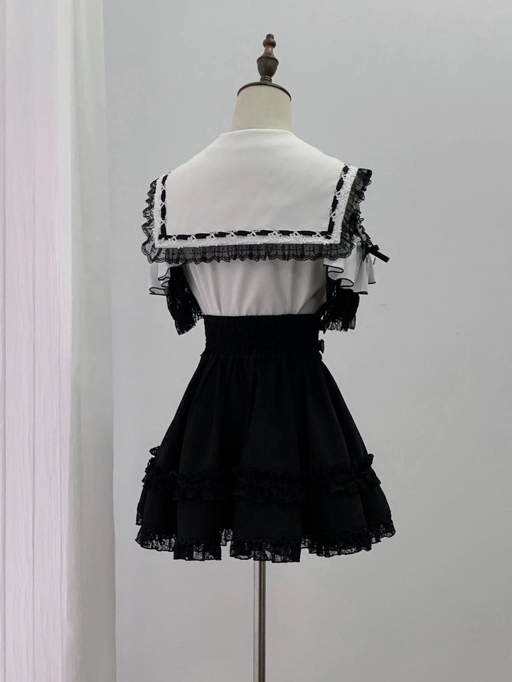 Jirai Kei Sailor Collar Lace Blouse Set, Cross Details 45808:863550