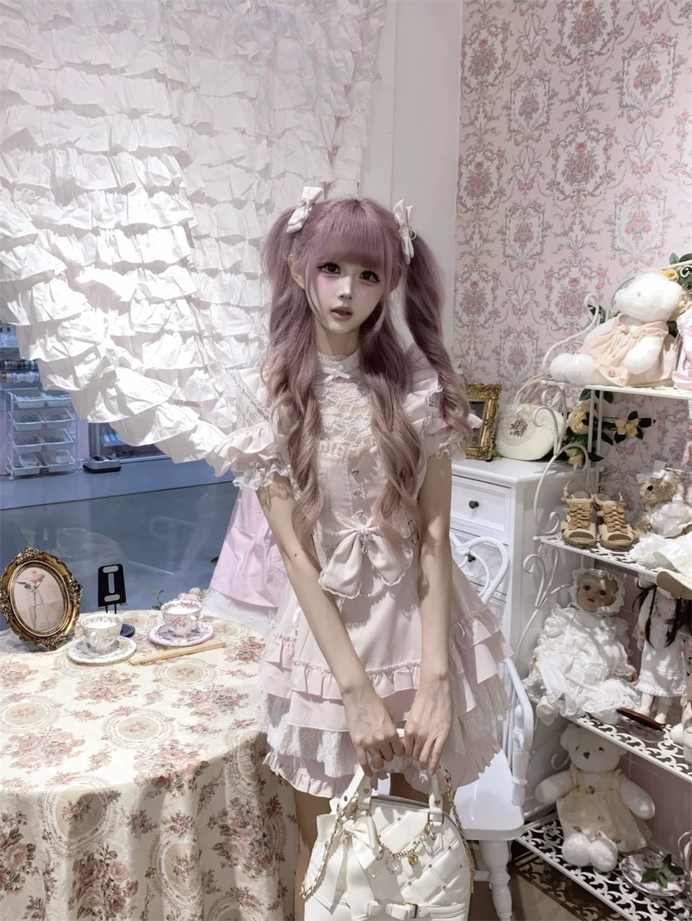 Ryousangata Dress and Shorts Set, Heart & Lace 45812:862950