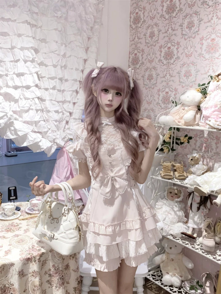 Ryousangata Dress and Shorts Set, Heart & Lace 45812:862927