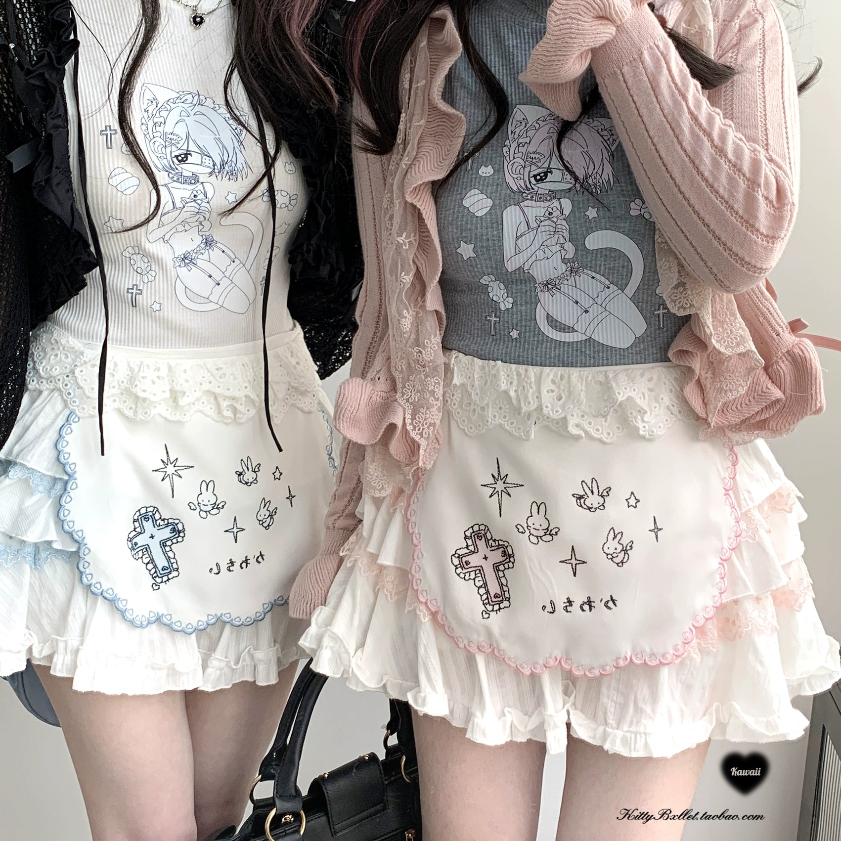 Ryousangata Skirt Lace Cake Skirt And Apron Set 36790:536184