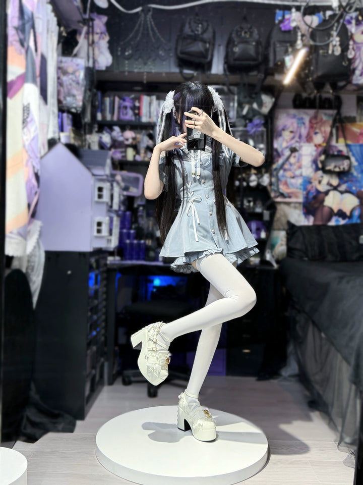 Jirai Kei High Platform Shoes, High + Mid Heel Options 43617:781157