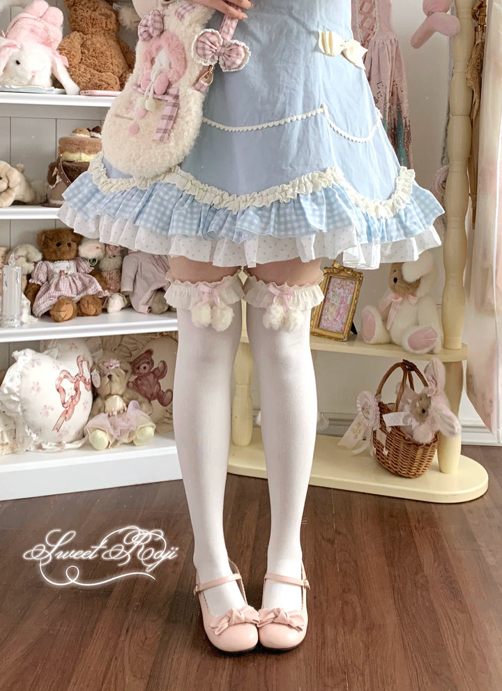 Combed Cotton Lolita Socks, Multiple Colors & Lengths (Pink) 44713:821208