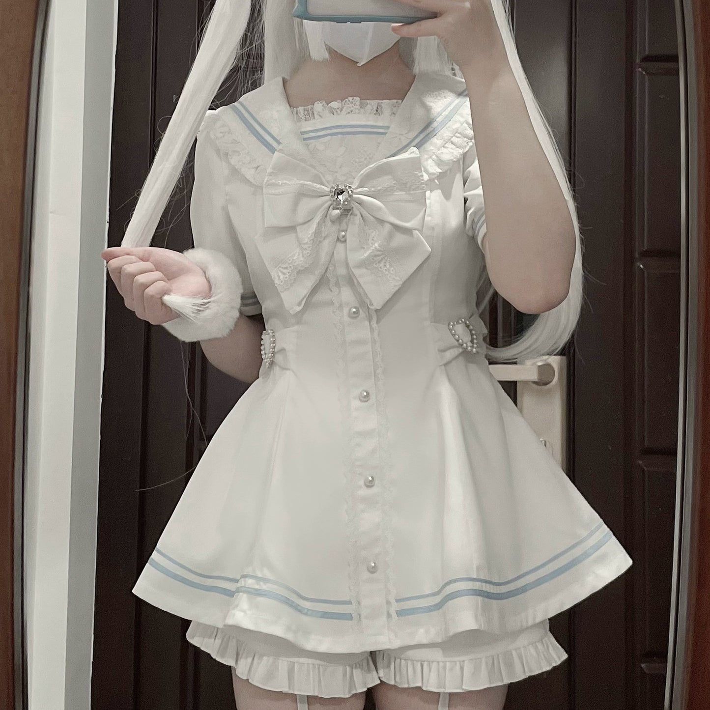 Jirai Kei Set Up Dress Short Sleeve Outfit Set Multicolor 37458:560232