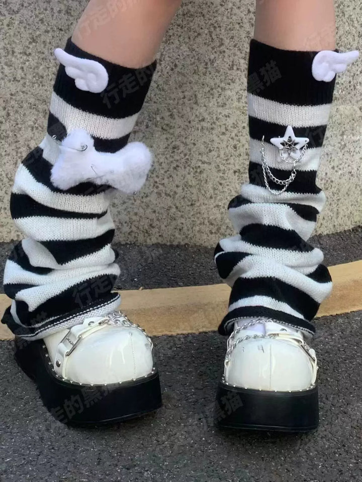 Ryousangata Striped Leg Warmers, Multiple Styles 45464:849347