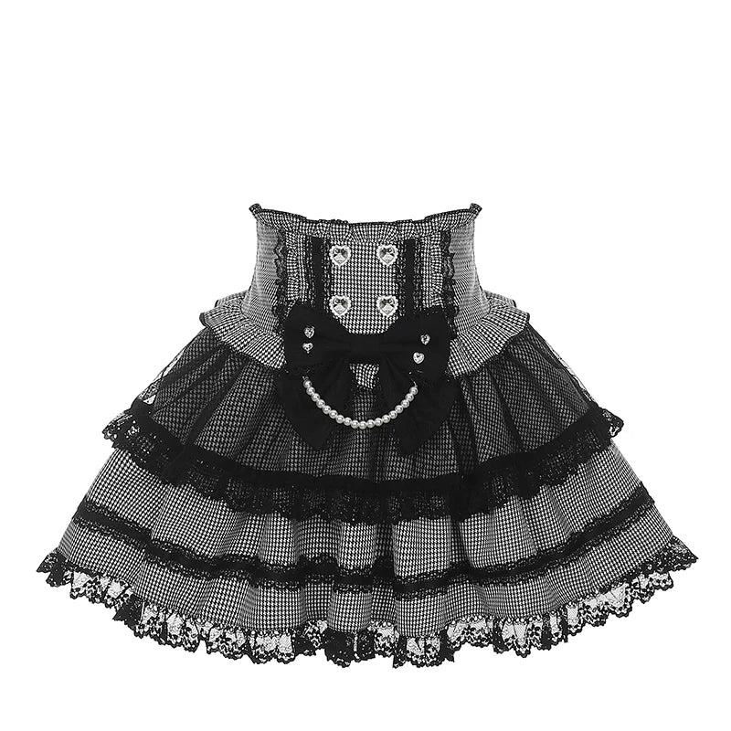 Jirai Kei Sailor Collar Blouse, Cinched Waist Tiered Skirt (L M S XL) 45571:855954