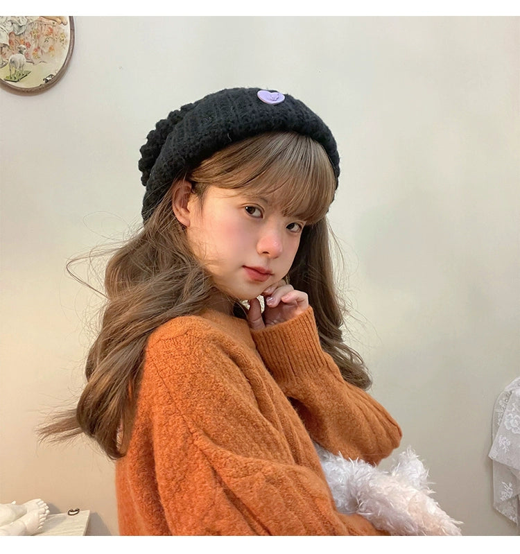 Warm Knitted Hat Thick Woolen Cap Winter Cold Hat 39338:620328