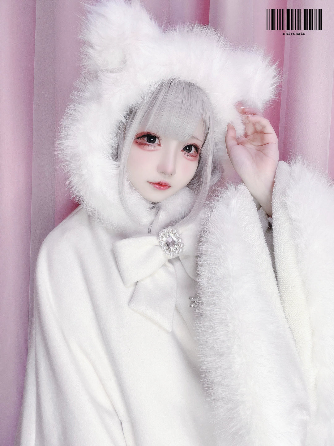 Jirai Kei Coat Cat Ear Hood Coat Winter Wool Cape Jacket 40958:702652