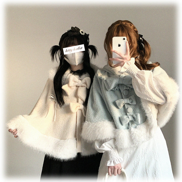 Cat-Ear Hooded Cape, Detachable Bows 44472:810586