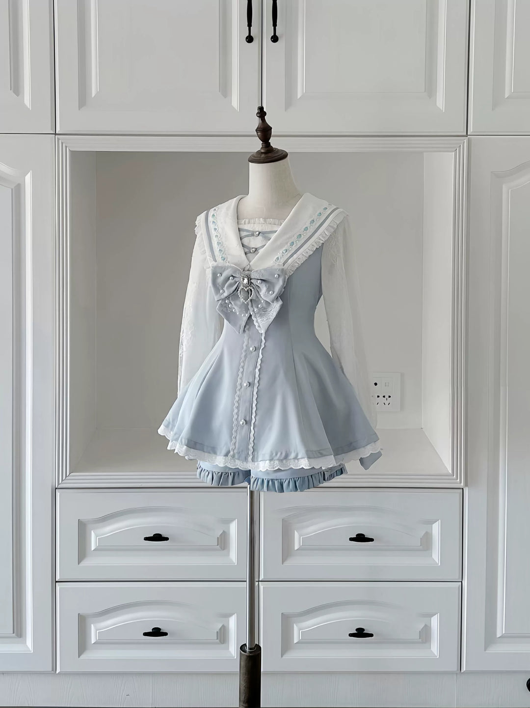Sailor Collar Ryousangata Set Up, Lace Sleeves (2XL L M S XL / In-stock Pre-sale) 43785:785601