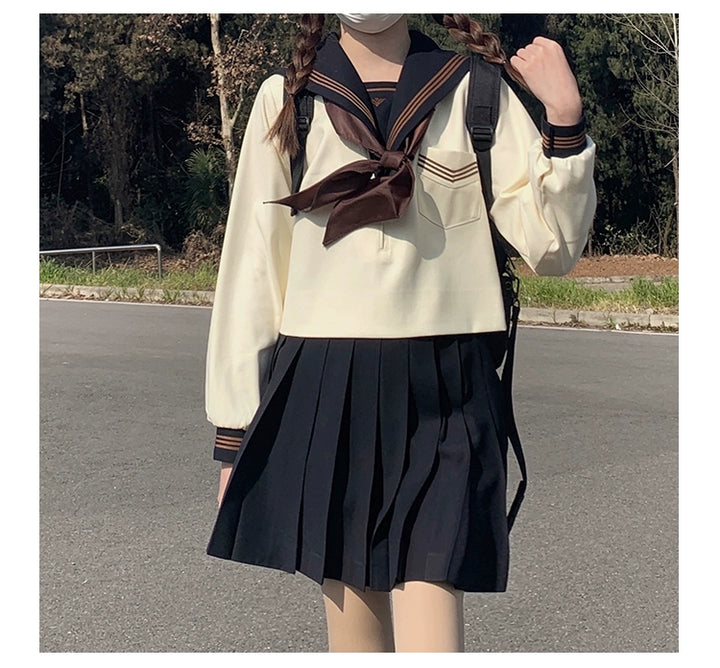 Autumn JK Uniform Sailor Top, Embroidered 43789:786058