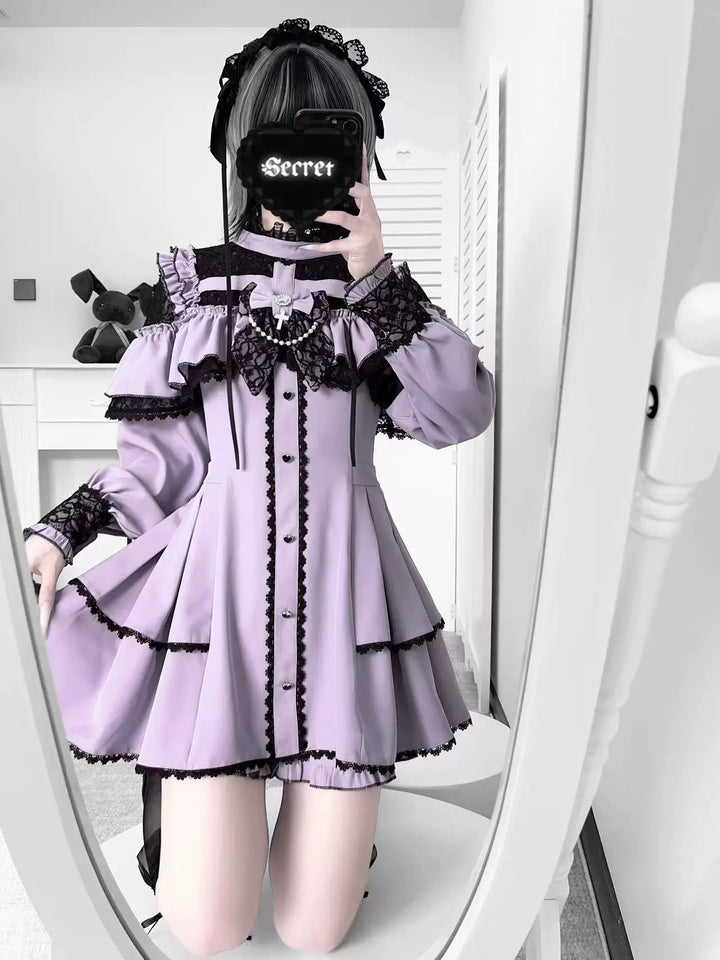 Cape Style Jirai Kei Dress, Cross Pendant 43685:832721
