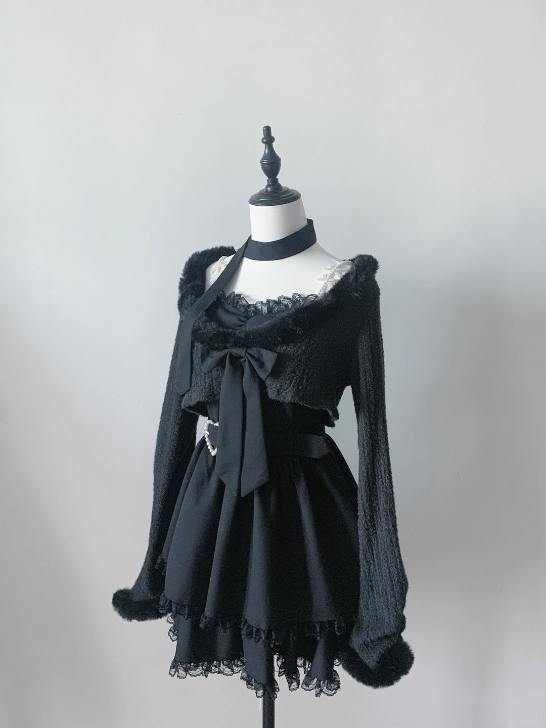 Jirai Kei Camisole Dress, Cropped Outerwear (L M) 44084:796546