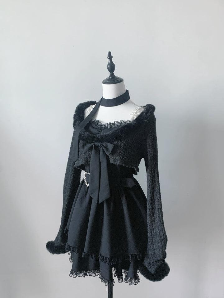 Jirai Kei Camisole Dress, Cropped Outerwear (L M) 44084:796546