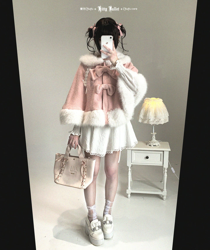 Sweet Bunny Ear Winter Cape, Polar Fleece Lining 44474:809686