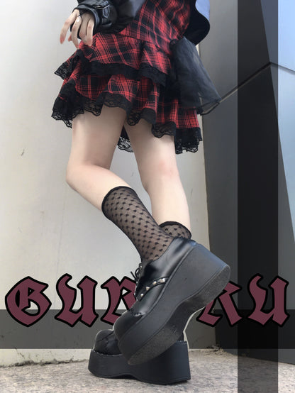 Jirai Kei Platform Shoes Thick Sole PU Lolita Shoes 35518:493808