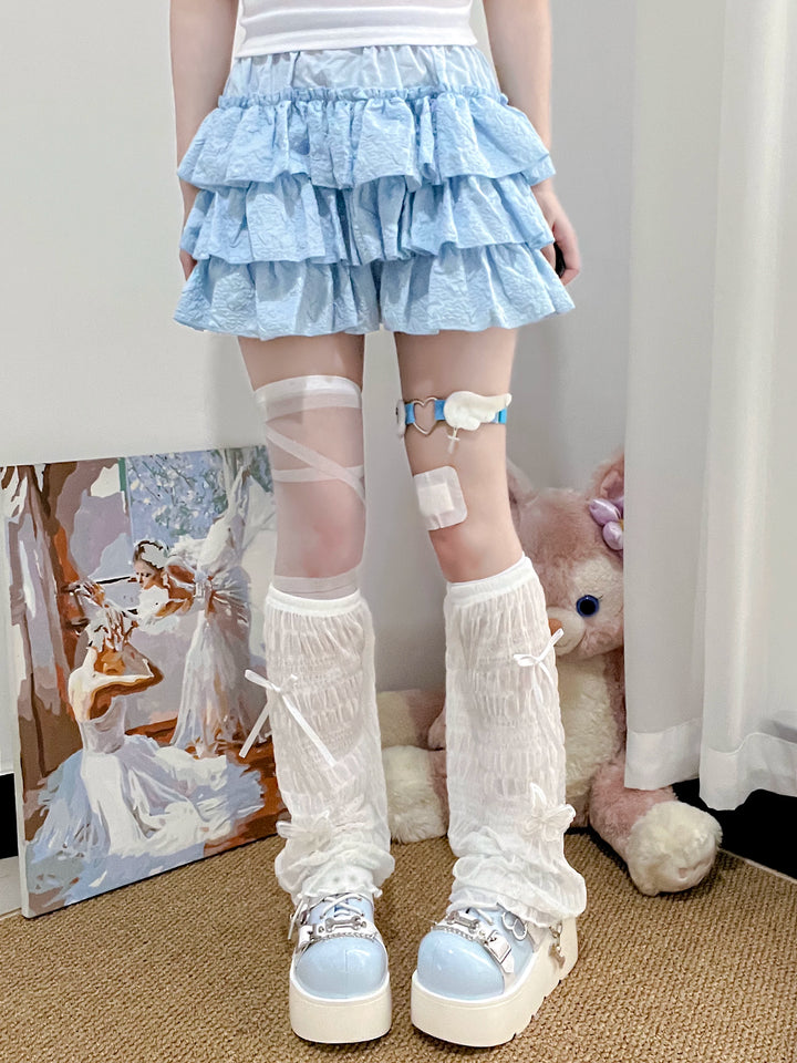 Summer Mesh Leg Warmers Set, Bow Details 45467:850921