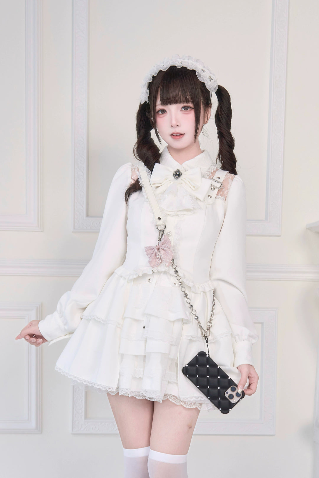 Light Gothic Blouse, Long Tiered Hem, Back Shirring 43588:780744