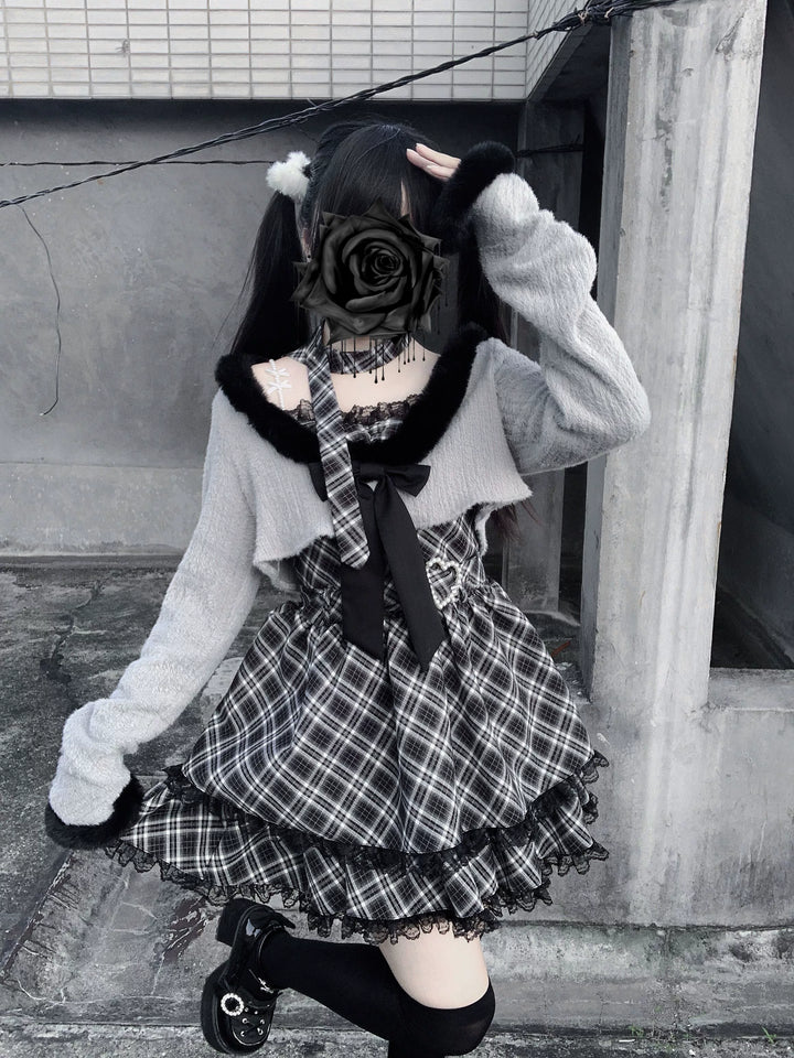 Jirai Kei Camisole Dress, Cropped Outerwear 44084:796552