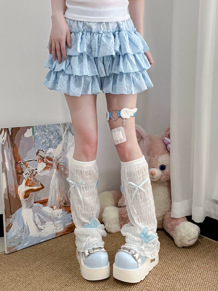 Summer Mesh Leg Warmers Set, Bow Details 45467:850938