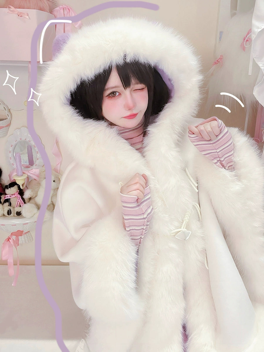 Sweet Lolita Winter Coat Cat Ear Woolen Cloak Kawaii Lolita Cape 40288:667734